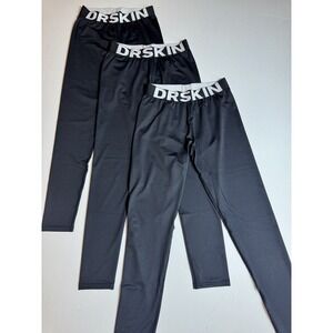 DRSKIN 3 Pack Men's Compression Pants Leggings Sports Athletic Workout Sz S